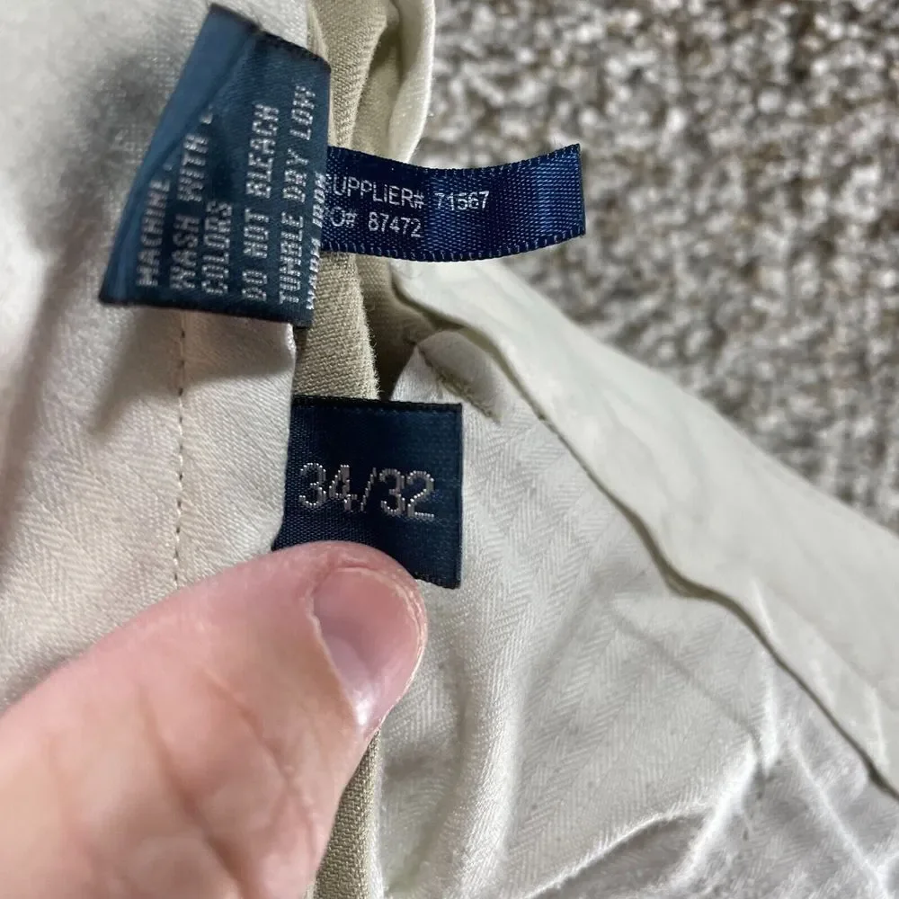 Polo Ralph Lauren‎ Pants Mens 34x29 Tan Preston Pant Classiccore Normcore Preppy